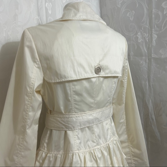 Nine West Pearl White Buttoned Belted Coat - Picture 7 of 16